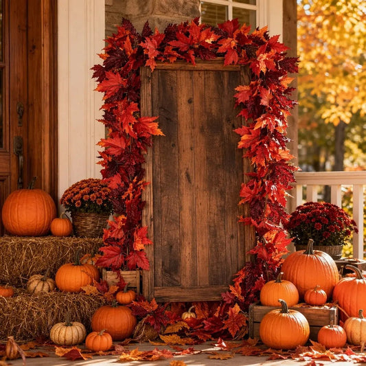 Artificial Fall Maple Leaf Garland Set of 2 | Autumn Vine Fake Foliage for Thanksgiving Halloween Home DecorArtificial Flowers & BotanicalsArtificial Fall Maple Leaf Garland Set of 2 | Autumn Vine Fake Foliage for Thanksgiving Halloween Home DecorIPOPU