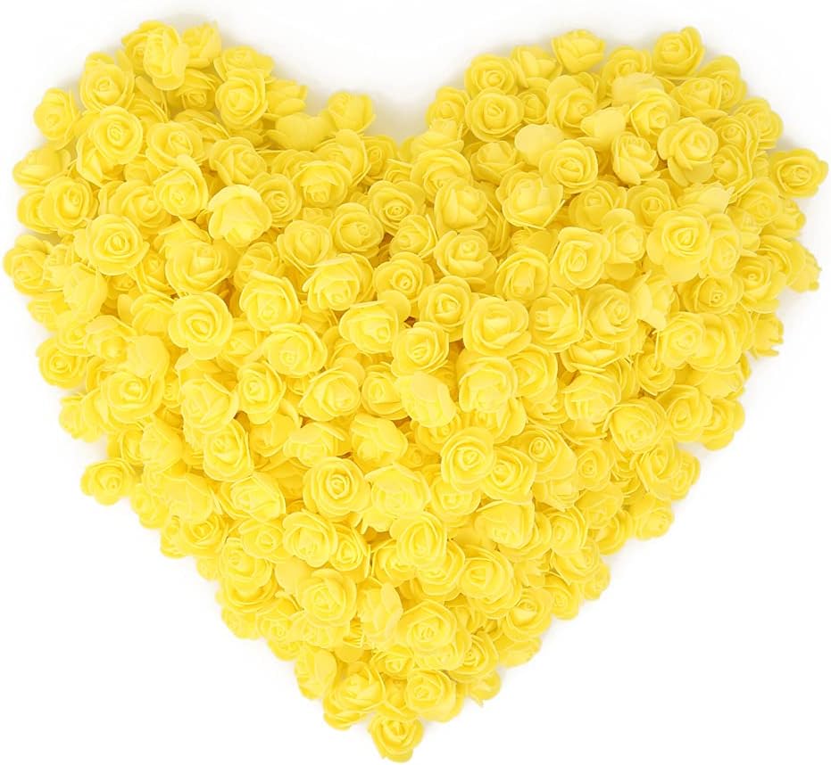 500pcs Burgundy Mini Foam Rose Heads, Artificial Foam Flower Bulk Fake Flower