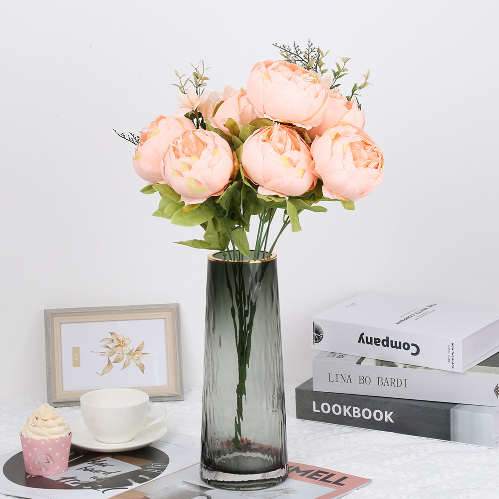 1Bunch Fake Flowers Vintage Artificial Peony Silk Flowers