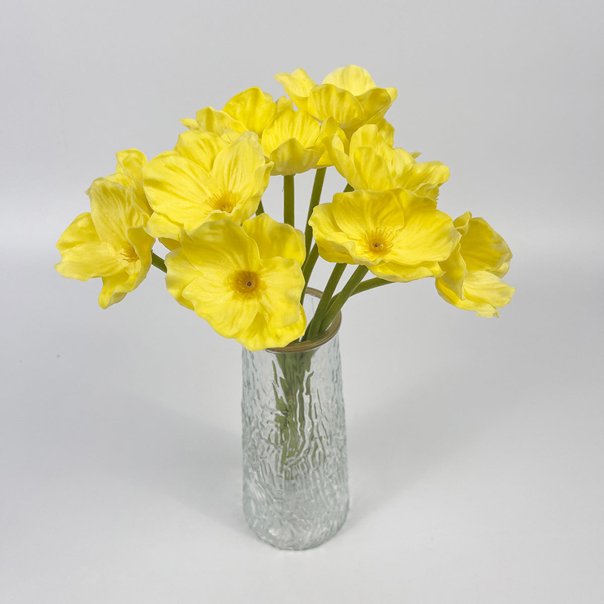 6 Pcs Artificial Poppies, 13'' Realistic Latex Poppy Flocking Long Stem Flowers