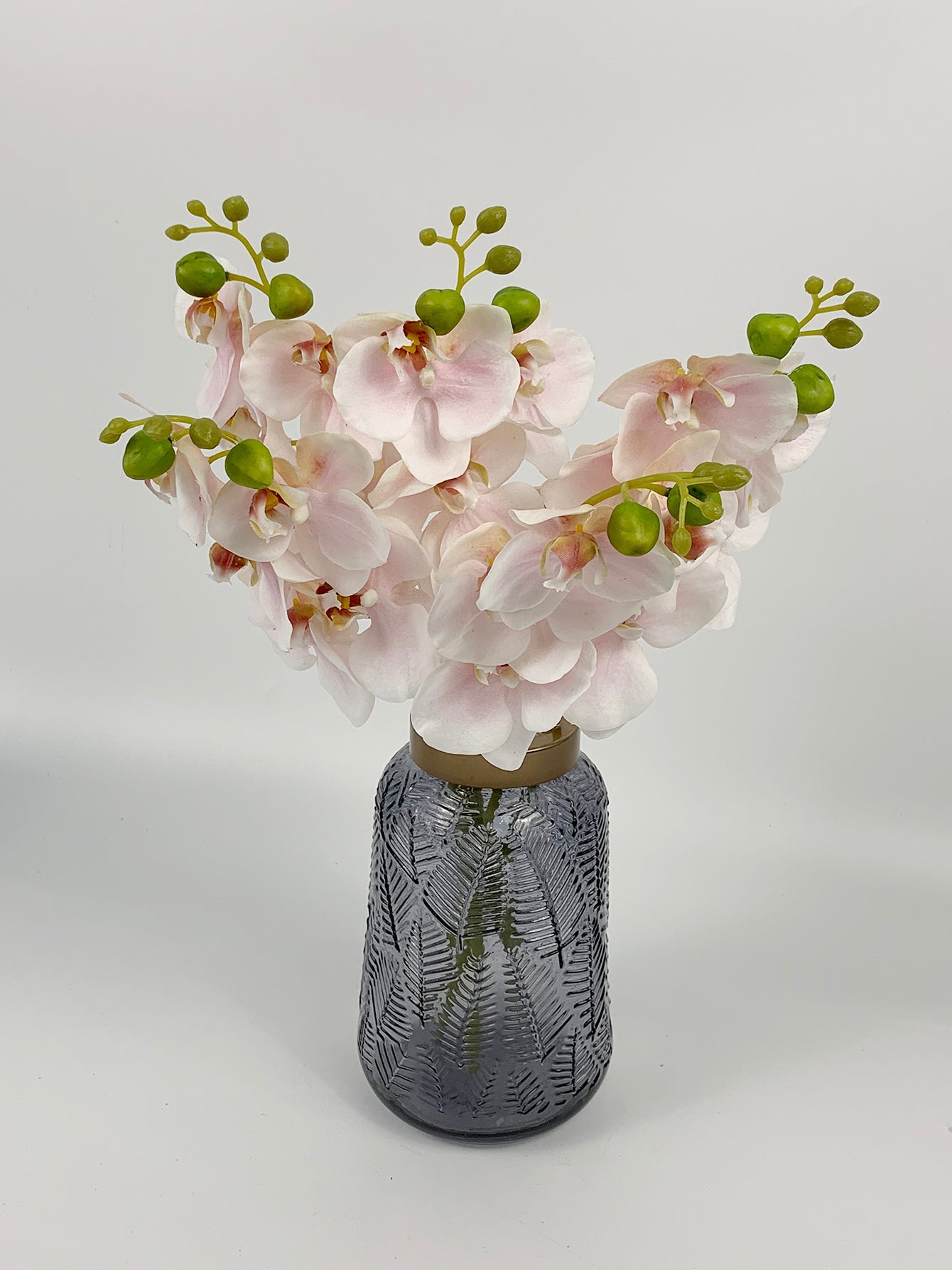 2 Bundles Artificial Phalaenopsis Flowers Artificial Orchid Flowers Stem Plants for Home Decor Wedding Decoration