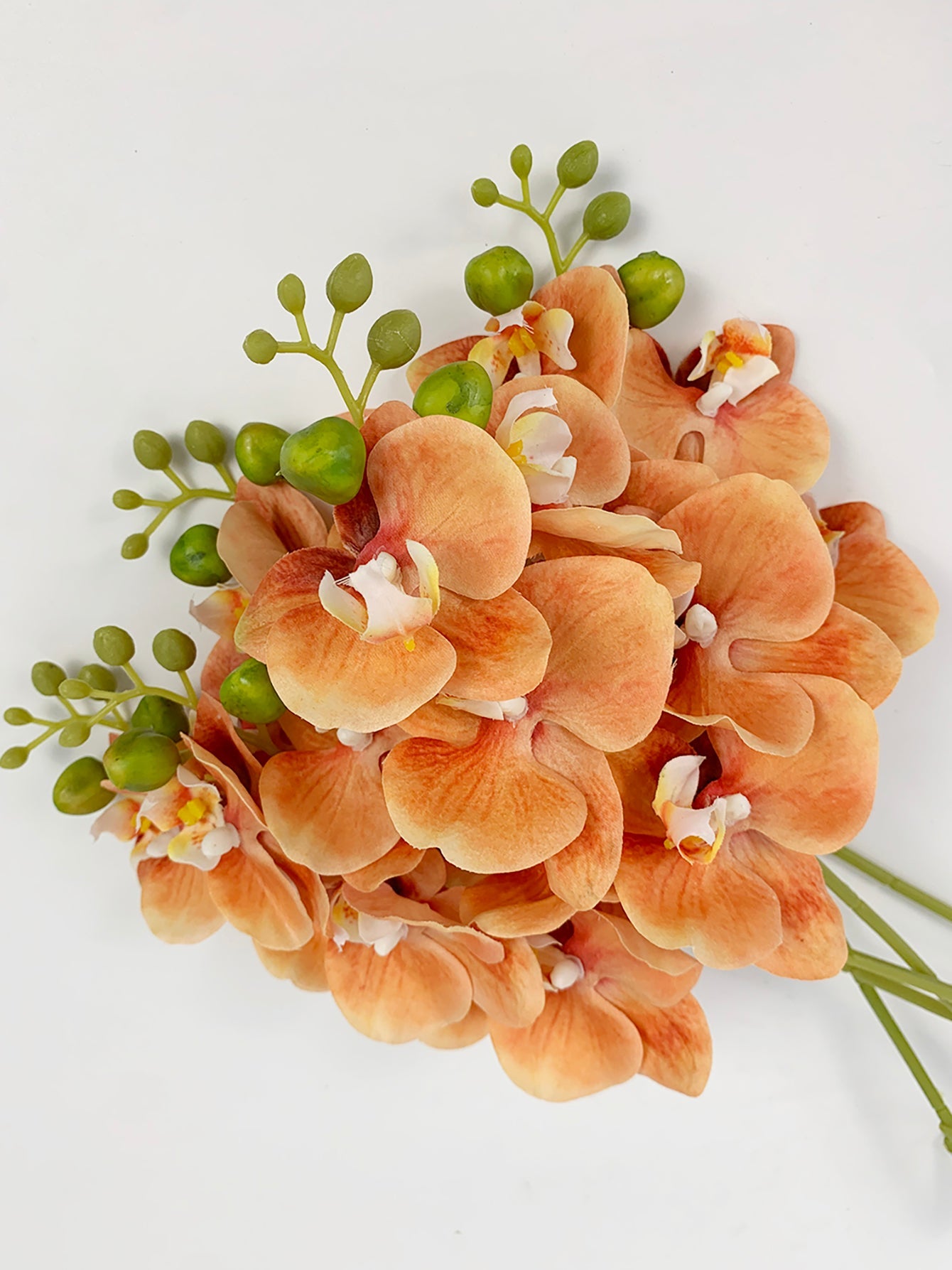 2 Bundles Artificial Phalaenopsis Flowers Artificial Orchid Flowers Stem Plants for Home Decor Wedding Decoration