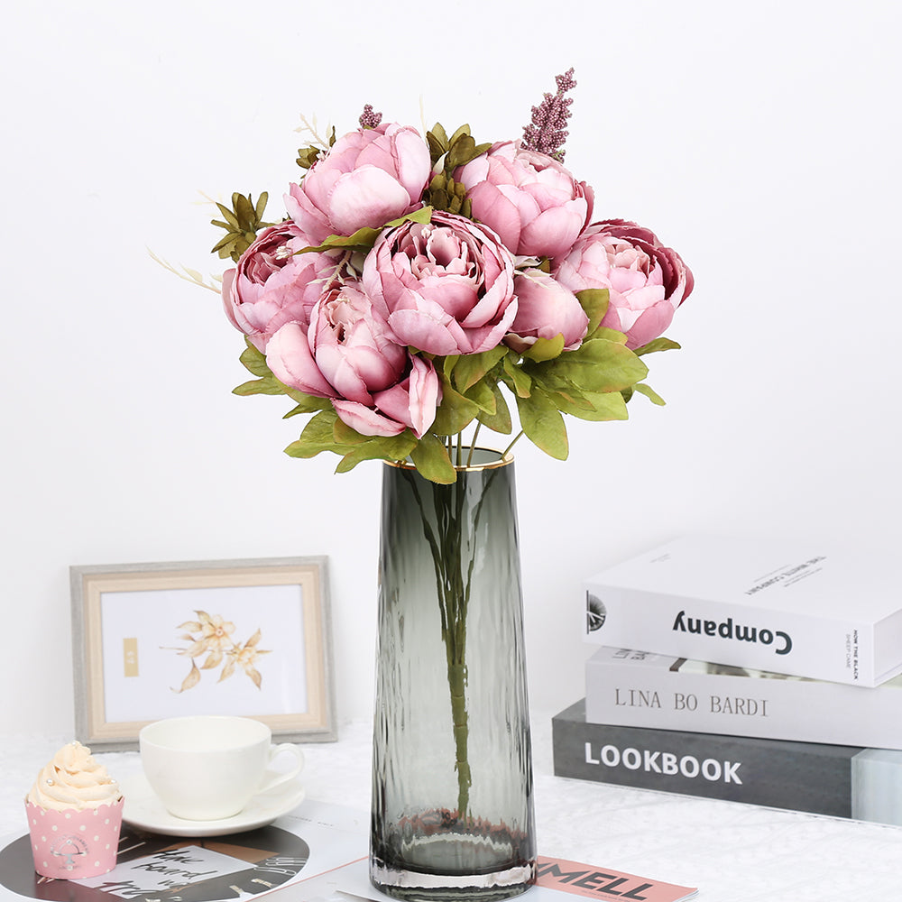 1Bunch Fake Flowers Vintage Artificial Peony Silk Flowers