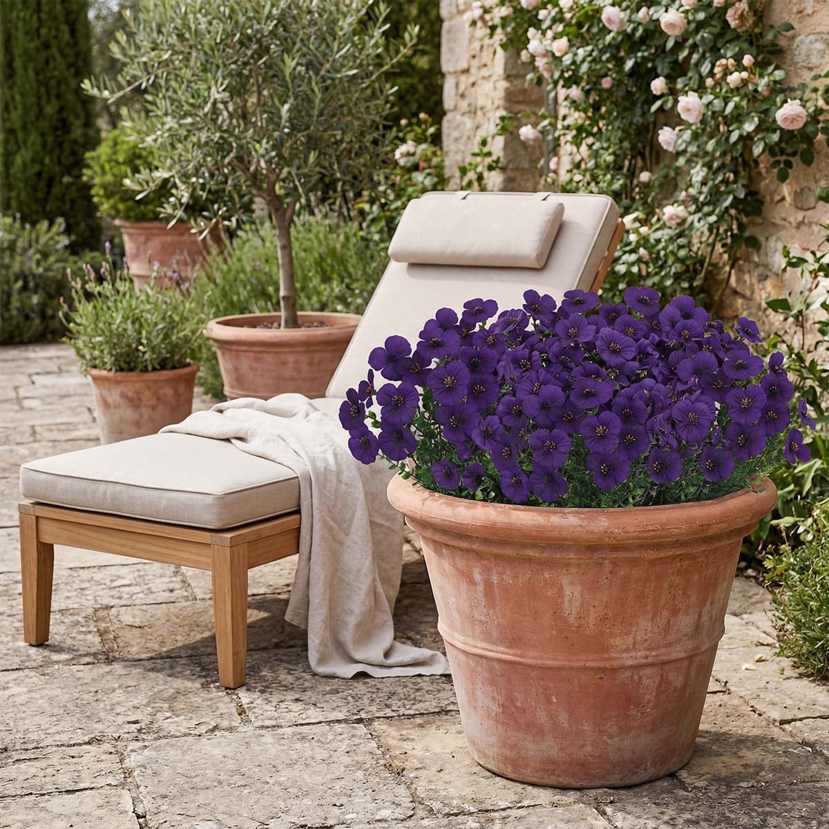 Artificial Pansy Flowers Outdoor Spring Flowers Pansies Wildflower UV Resistant Plants Faux Impatiens for Window Box Wedding Party Outside Garden Porch Decor