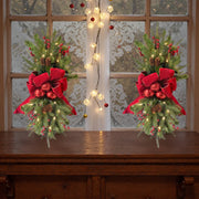 Pre-Lit Christmas Window Swag Set of 2