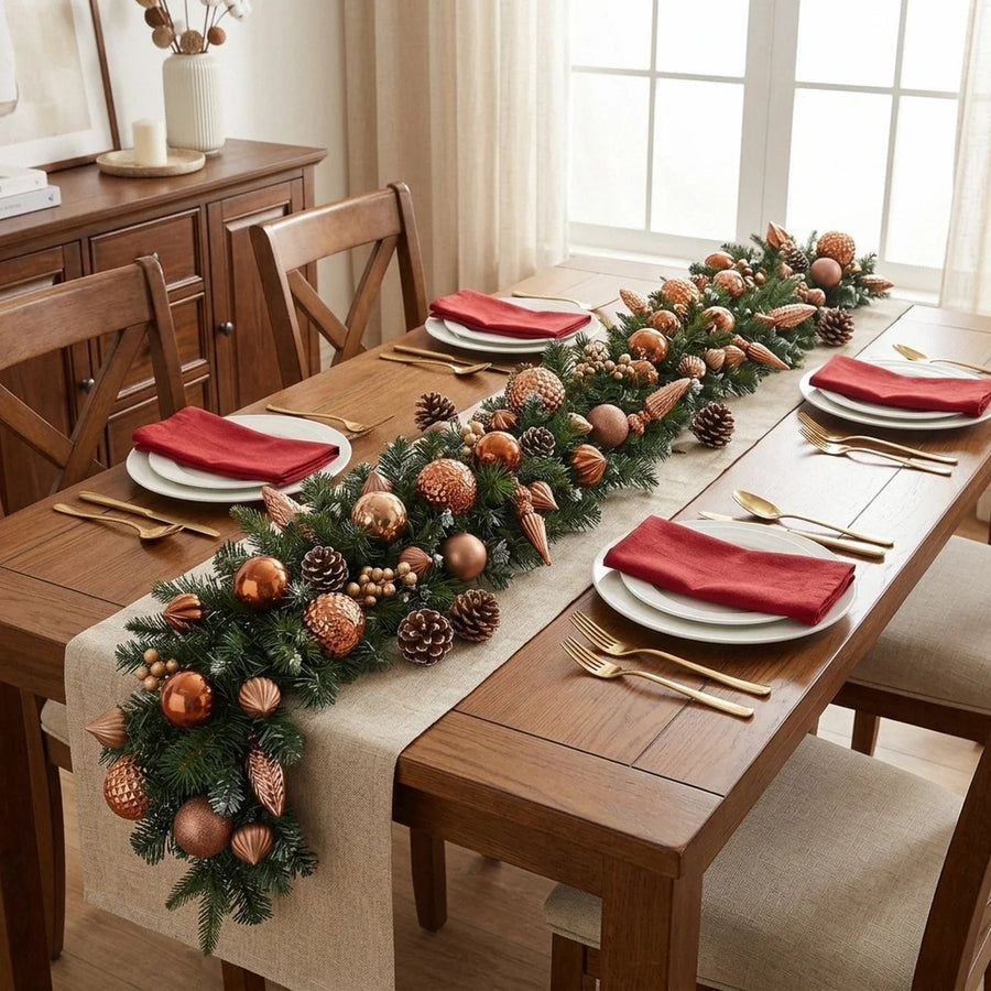 6.56 ft Pre-Lit Cedar Garland with Pine Cones