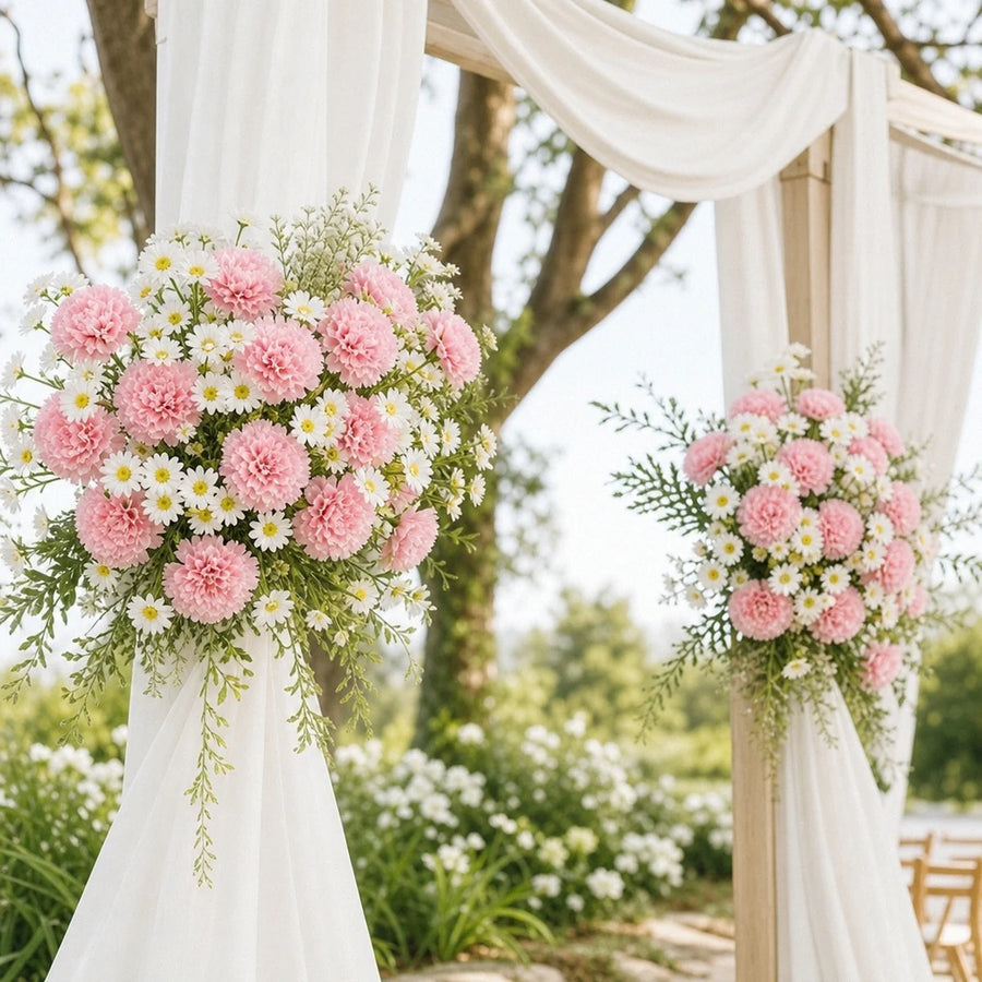34-Piece Pink & White Daisy Rose Bouquet