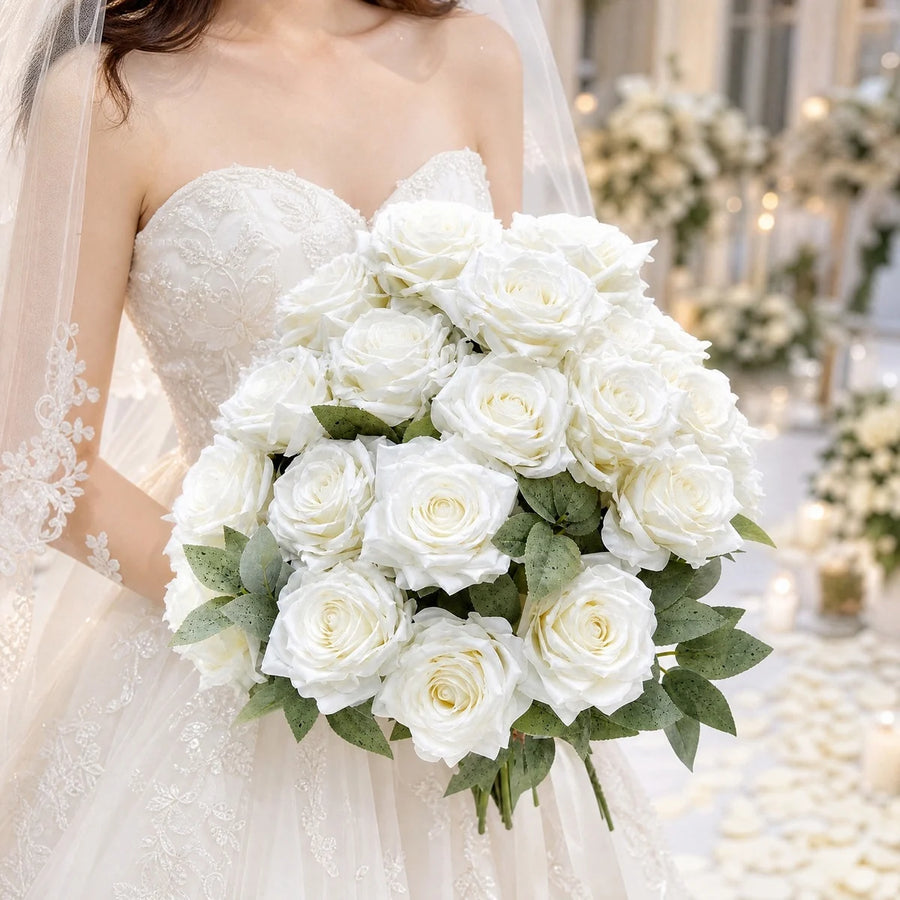 18-Head Artificial Rose Bouquet Collection