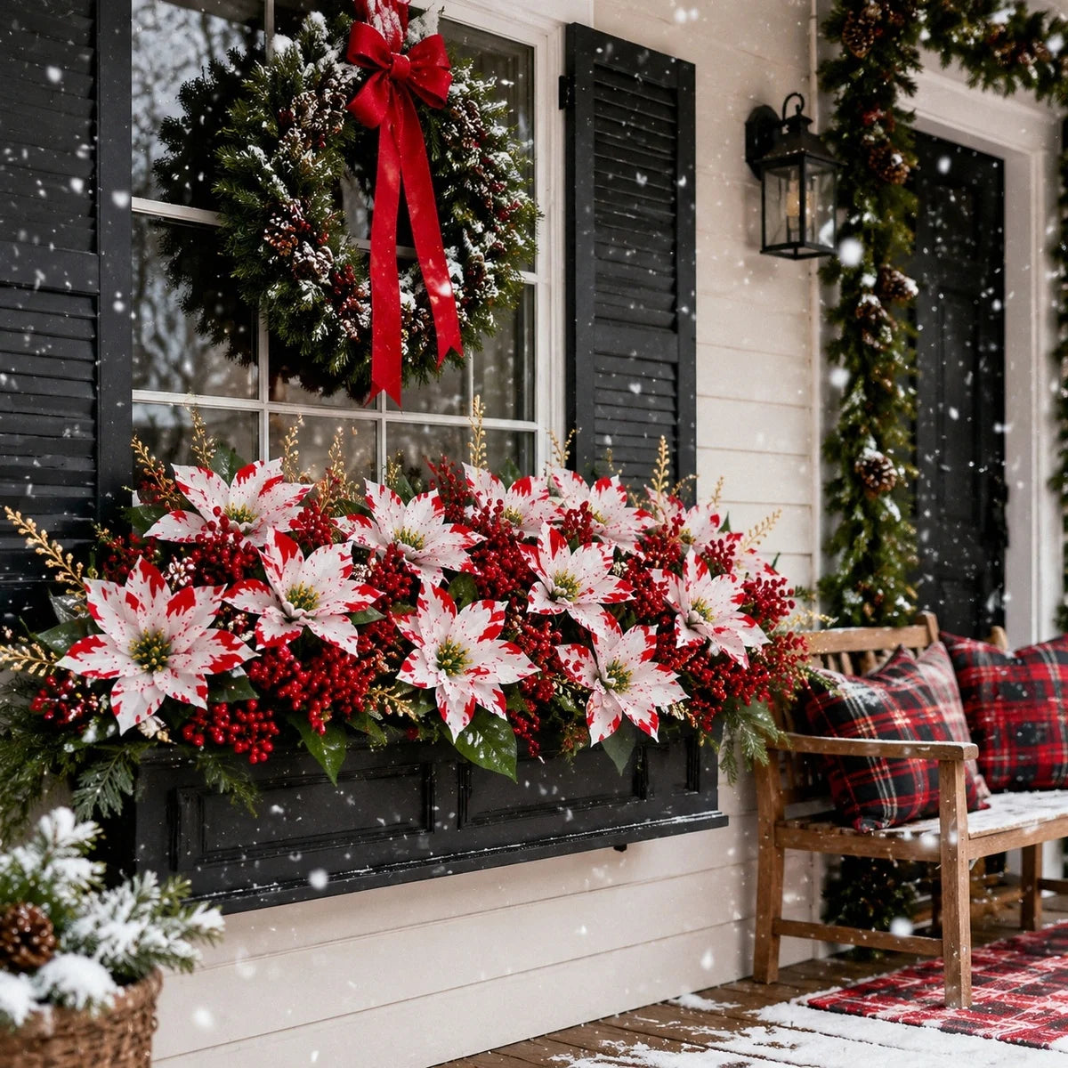 Christmas Poinsettia Floral Arrangement Collection