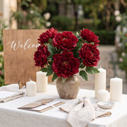 Artificial Peony Flower Heads With Stems – Set of 25