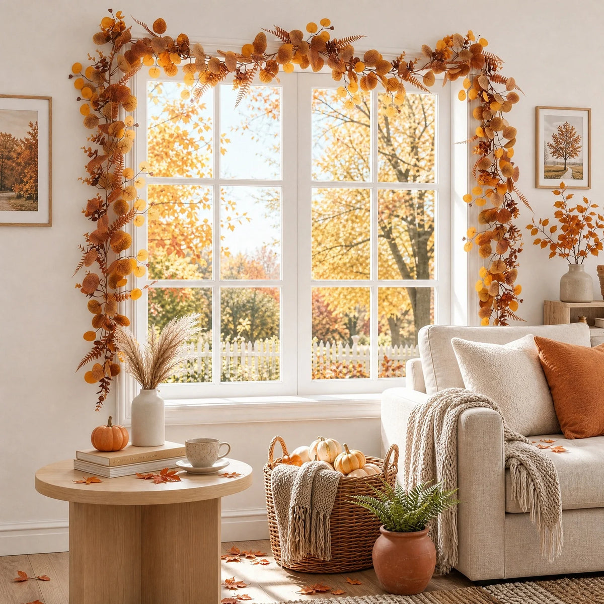Fall Eucalyptus & Fern Garlands – Set of 2