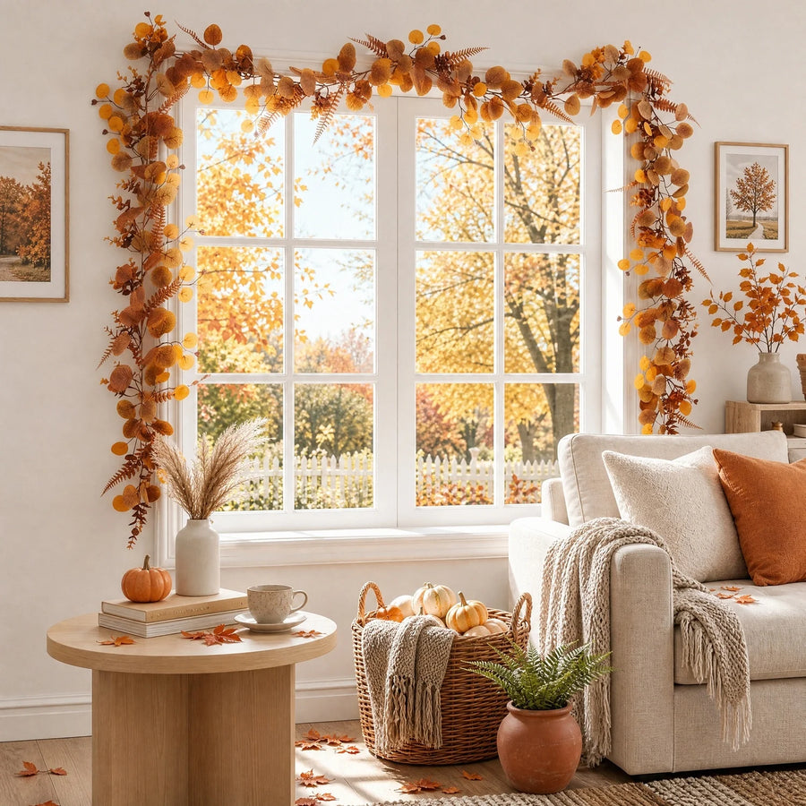 Fall Eucalyptus & Fern Garlands – Set of 2