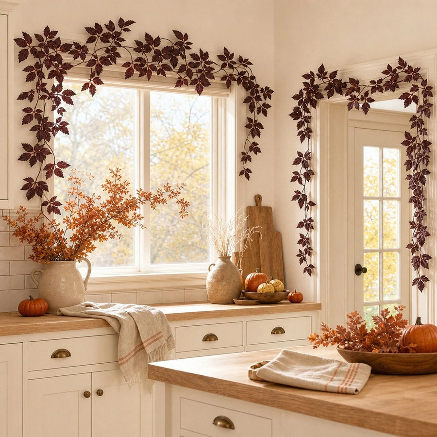 Artificial Fall Leaf Garlands – Set of 4