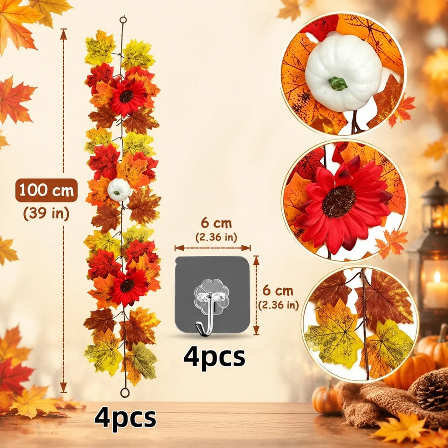 Fall Maple Leaf Hanging Garlands – Set of 4