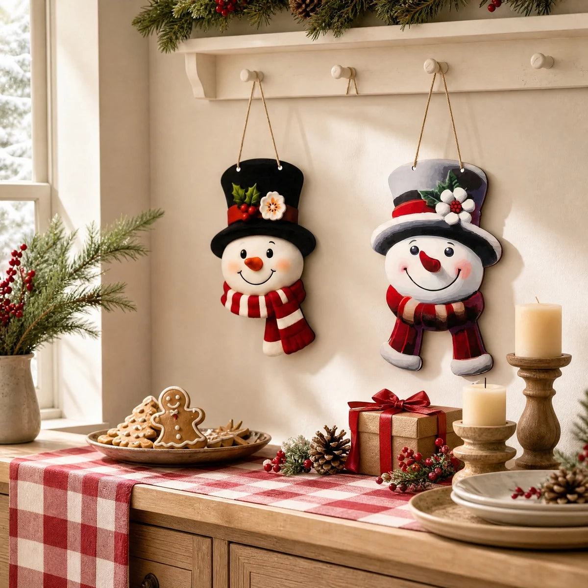 Snowman Christmas Hanging Ornament Set