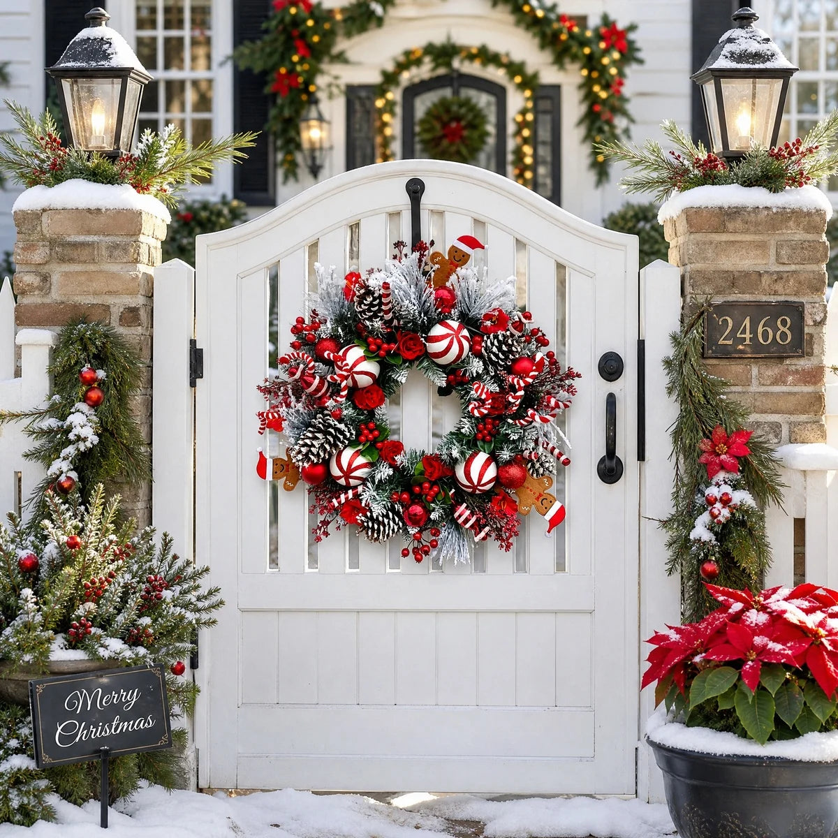 Peppermint Christmas Front Door Wreath