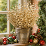 Gold Glitter Berry Christmas Floral Stem Set