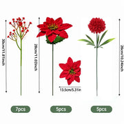 17-Piece Red Velvet Ball Christmas Floral Bouquet