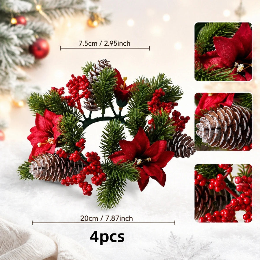 4-Piece Christmas Artificial Floral Decoration Set