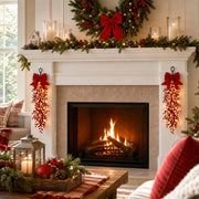 Red Berry Christmas Fireplace Hanging Swag Set – 2 Pcs