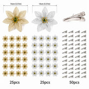 100-Piece Poinsettia Christmas Floral Craft Kit