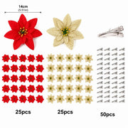 100-Piece Poinsettia Christmas Floral Craft Kit