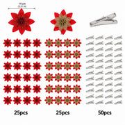 100-Piece Poinsettia Christmas Floral Craft Kit