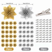 100-Piece Poinsettia Christmas Floral Craft Kit