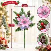 5-Piece Christmas Poinsettia Floral Arrangement