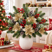 5-Piece Christmas Poinsettia Floral Arrangement