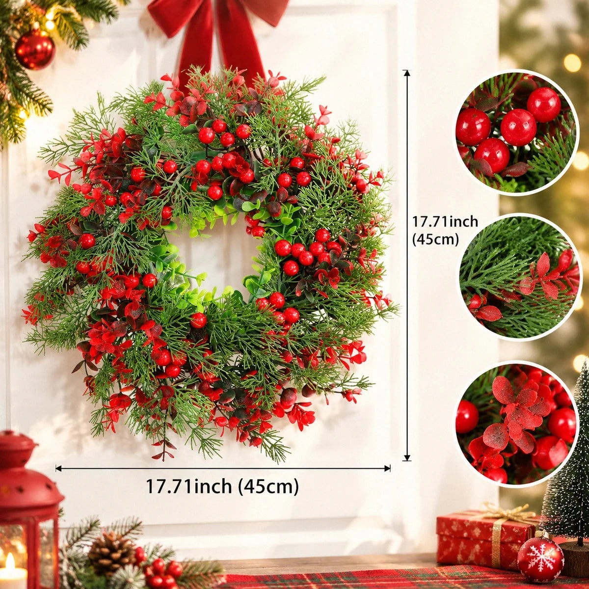 Red Berry Christmas Door Wreath