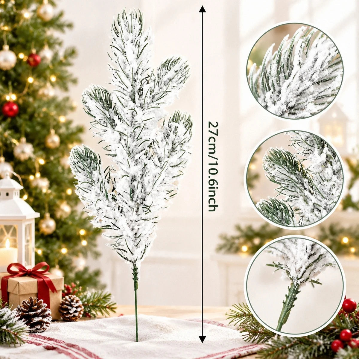 Silver Christmas Decorative Branch Stem