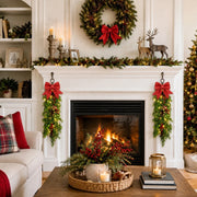 4-Piece Red Berry Bow Pendant Garland Set
