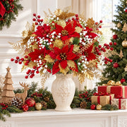 21-Piece Red and Gold Poinsettia Holiday Bouquet