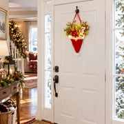 Christmas Santa Hat Hanging Floral Arrangement