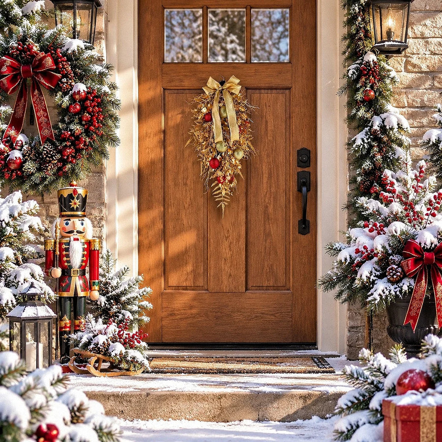 Christmas Nutcracker Teardrop Door Swag