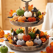 Mini Velvet Fall Pumpkins – Set of 10