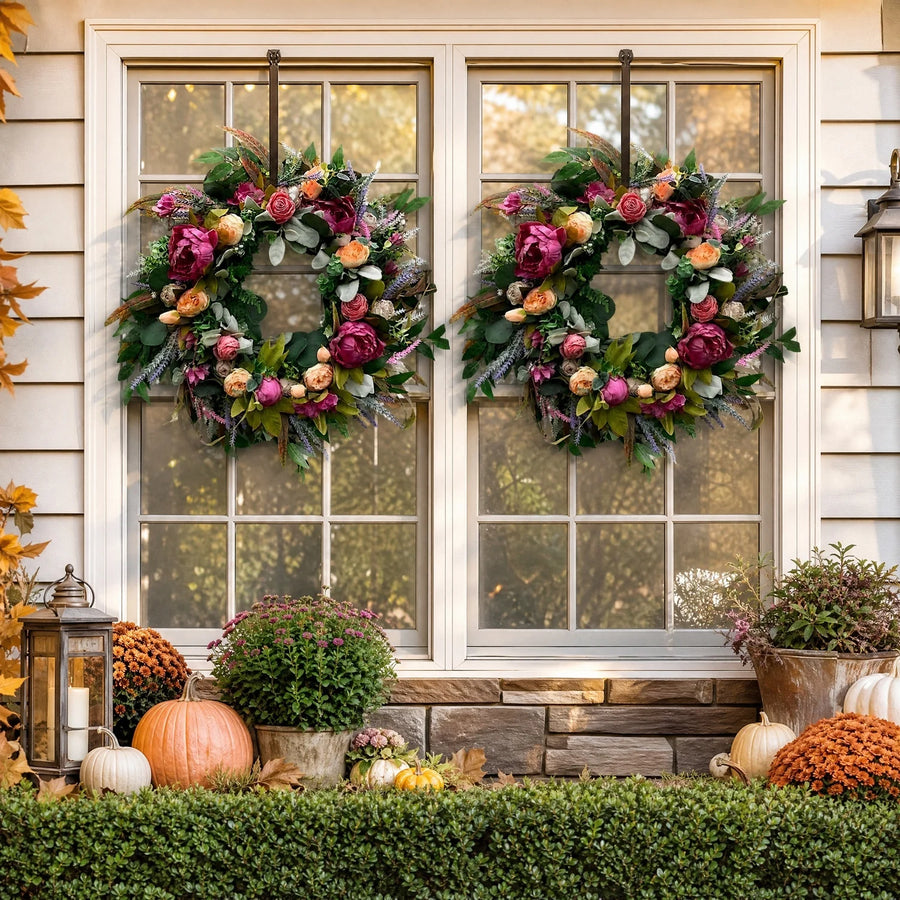 Fall Hydrangea & Peony Front Door Wreath