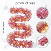 6-Piece Iridescent Christmas Tinsel Garland Set