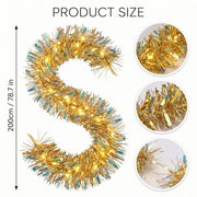 6-Piece Iridescent Christmas Tinsel Garland Set