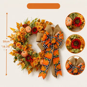 Pumpkin Sunflower Maple Leaf Fall Wreath – 17.7in