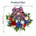 250th Anniversary Patriotic Wreath USA 1776-2026 | Red White Blue Rose & Flag Bow Front Door Decor for 4th of July Memorial Day Home Porch Wall Art