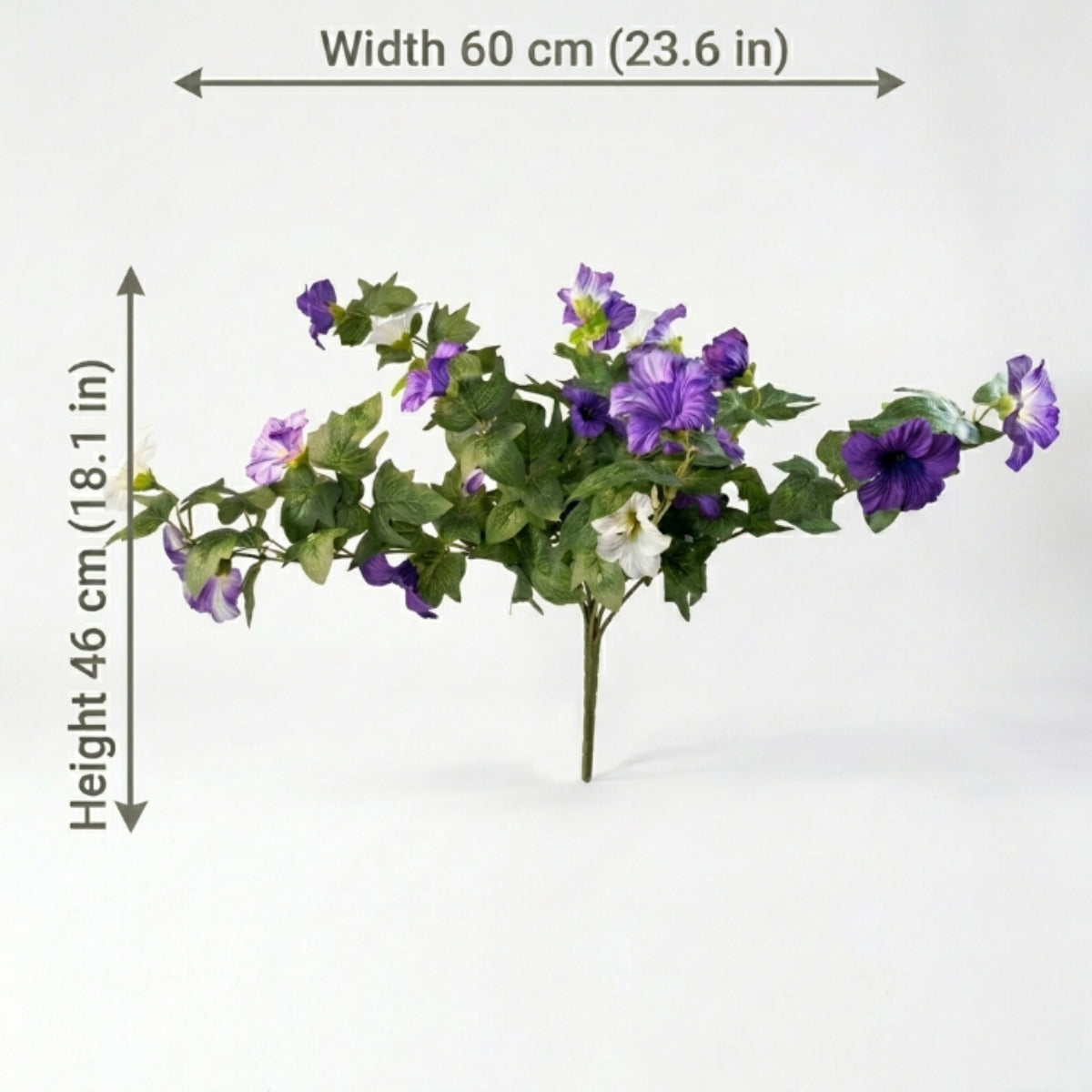 Artificial Hanging Flowers Plants with Basket for Outdoors, Artificial Petunias UV Resistant Petunias Fake Flowers for Outdoor Garden Porch Balcony Decoration