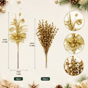 Glitter Berry Stem Ornament Set – 55 Pcs