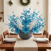 Glitter Berry Stem Ornament Set – 55 Pcs (Silver)
