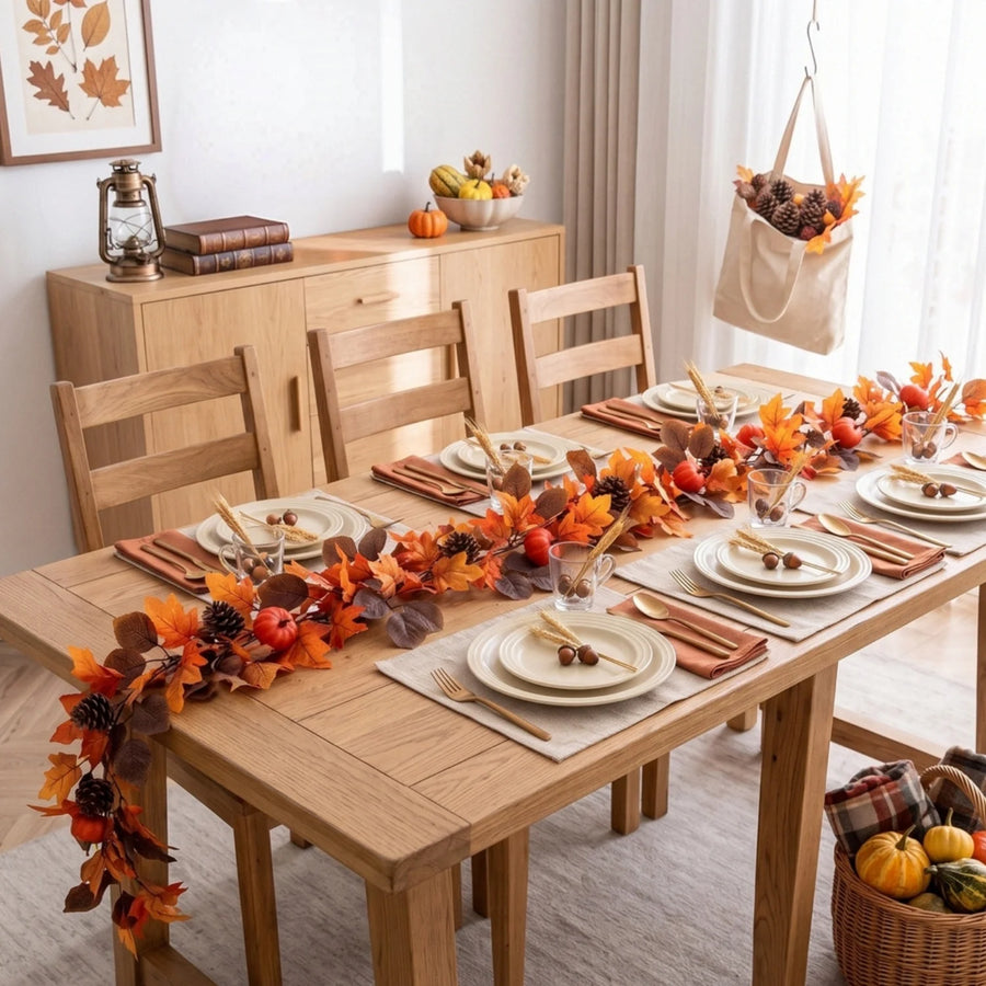 2-Pack 5.9 ft Fall Maple Leaf Garland Collection