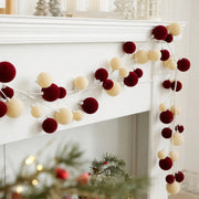 Red Velvet Ball Christmas Garland