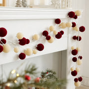Red Velvet Ball Christmas Garland