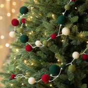 Red Velvet Ball Christmas Garland