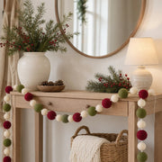 Red Velvet Ball Christmas Garland